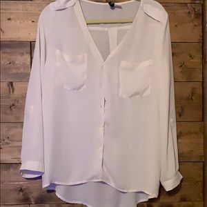 Cream blouse with button detailing